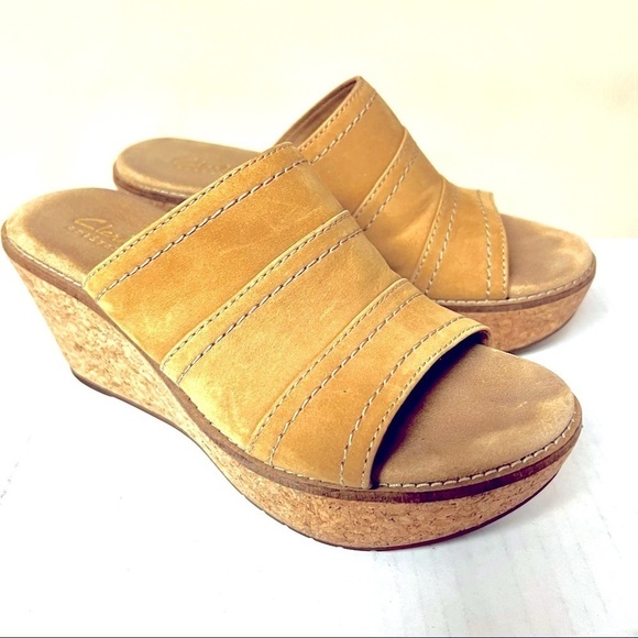 Clarks Aisley Lily Y2K Platform Light Tan Nubuck Womens sandals size 6 - Picture 3 of 11